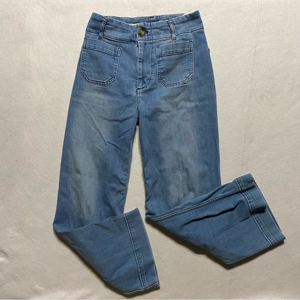 Pilcro and the Letterpress Light Wash high Rise Skinny Jeans 26